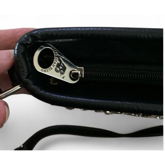 American Bling Conceal Carry Crossbody Bag Medium Black Studs & Rhinestones - Picture 4 of 5